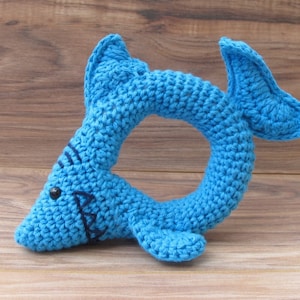 Crochet PATTERN: Same- chan Shark Amigurumi Pattern / Crochet Rattle Toy Pattern / Amigurumi Rattle Toy / Baby Shower Gift