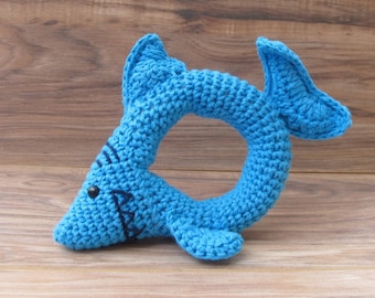 Crochet PATTERN: Same- chan Shark Amigurumi Pattern / Crochet Rattle Toy Pattern / Amigurumi Rattle Toy / Baby Shower Gift