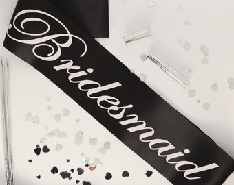 black bridesmaid sash