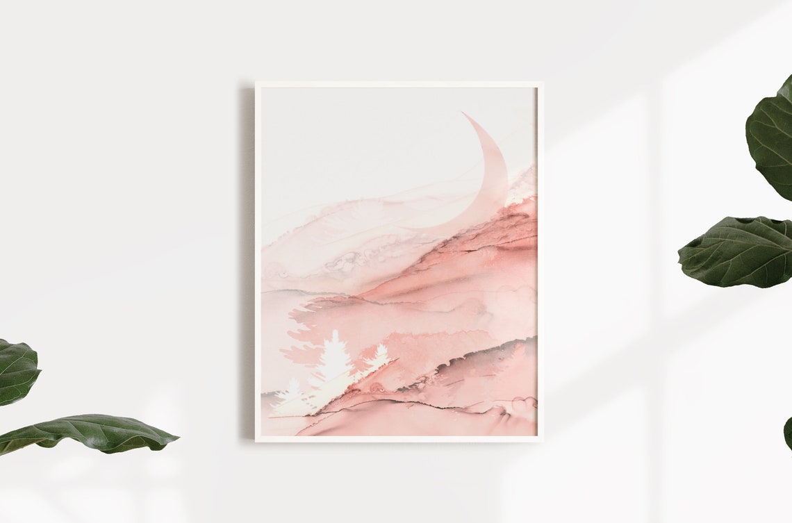 Wall Art Blush Pink Watercolor Print Blush Pink Abstract Wall | Etsy Canada