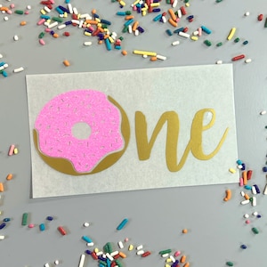 Donut Iron-On Transfer | One with doughnut for First Birthday | DIY outfit and party decor