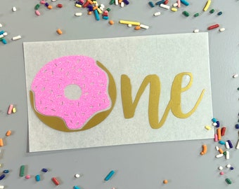 Donut Iron-On Transfer | One with doughnut for First Birthday | DIY outfit and party decor