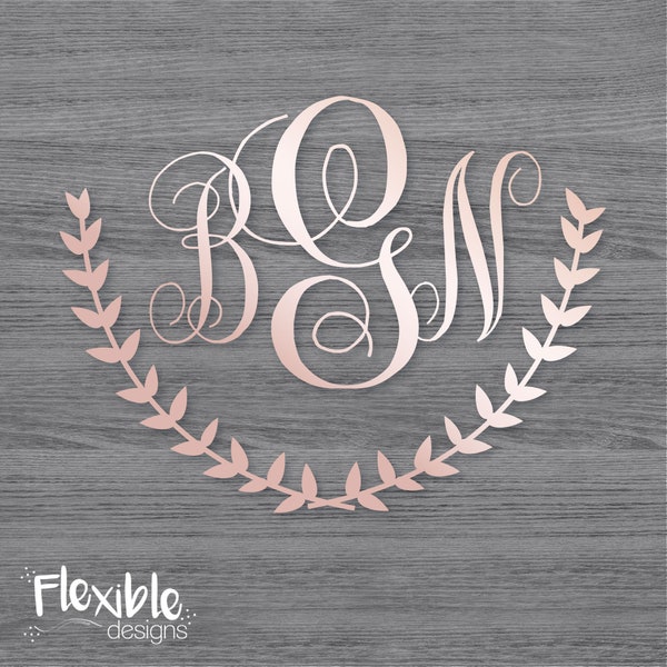 Personalized Monogram Iron-On Transfer - Monogram Vines - Heat Transfer Vinyl Decal, Script or Block Monogram, Custom Letters