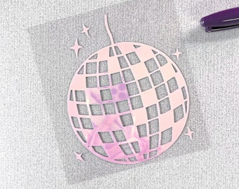 Disco Ball Vinyl Sticker - Stick on Decal, Birthday, Bachelorette, Party Decor, DIY Mug
