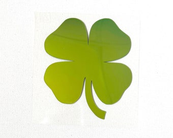 Shamrock Vinyl Sticker - Four Leaf Clover Stick on Decal, St. Patrick's Day