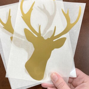 Opstrijktransfer hert | Vinylsticker met warmteoverdracht voor huisdecoratie, shirts, kousen | Herten, landelijke kerst afbeelding 7