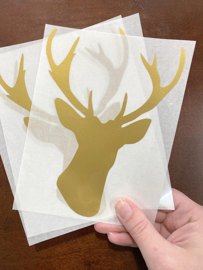 Opstrijktransfer hert | Vinylsticker met warmteoverdracht voor huisdecoratie, shirts, kousen | Herten, landelijke kerst afbeelding 7