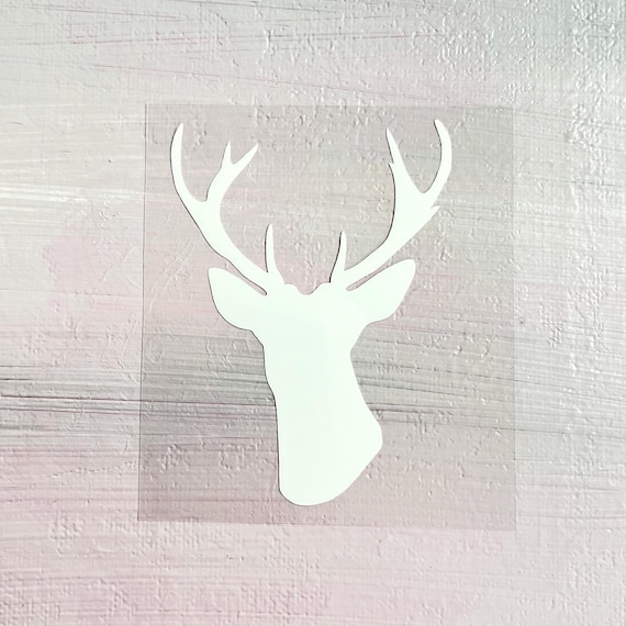 Stag Iron-On Transfer | Heat Transfer Vinyl Decal for Home Decor, Shirts, Stockings |  Deer, Country Christmas