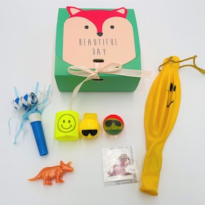 8x Pack Goody Bags; Pre Made & Filled with Toys, Filled Goody Bag / Loot Bag, dinosaurus, klapband, fluit, punchbal
