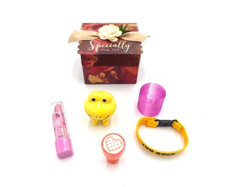 Pre-Made Goody Bag with Toys, Stamp, Bracelet, and Spring