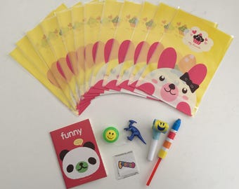 12 Pack Pre-Made Party Favor Goody Bags, Toys and Candy