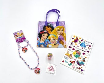 6x Princess Party Goody Bags, Toys, Necklace, Tattoos