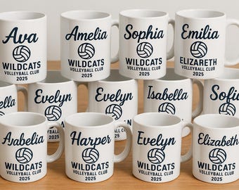 Custom Volleyball Team Coach Mom Senior Mugs - Personalized Front & Back