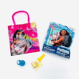 8x Pack Moana Verjaardag Goody Bags; Pre Made & Gevuld met speelgoed, gevulde goody bag / loot bag