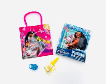 Moana Birthday Goody Bags, Toys, Puzzle, LED Ring - 8 Pack