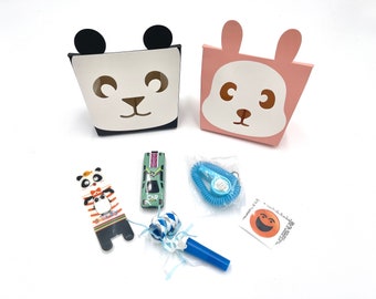 Pre-Made Toy Goody Bag, Kids Party Favor, Panda Rabbit Box