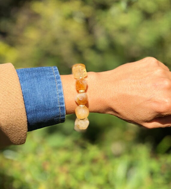 gold plated nugget bracelet
