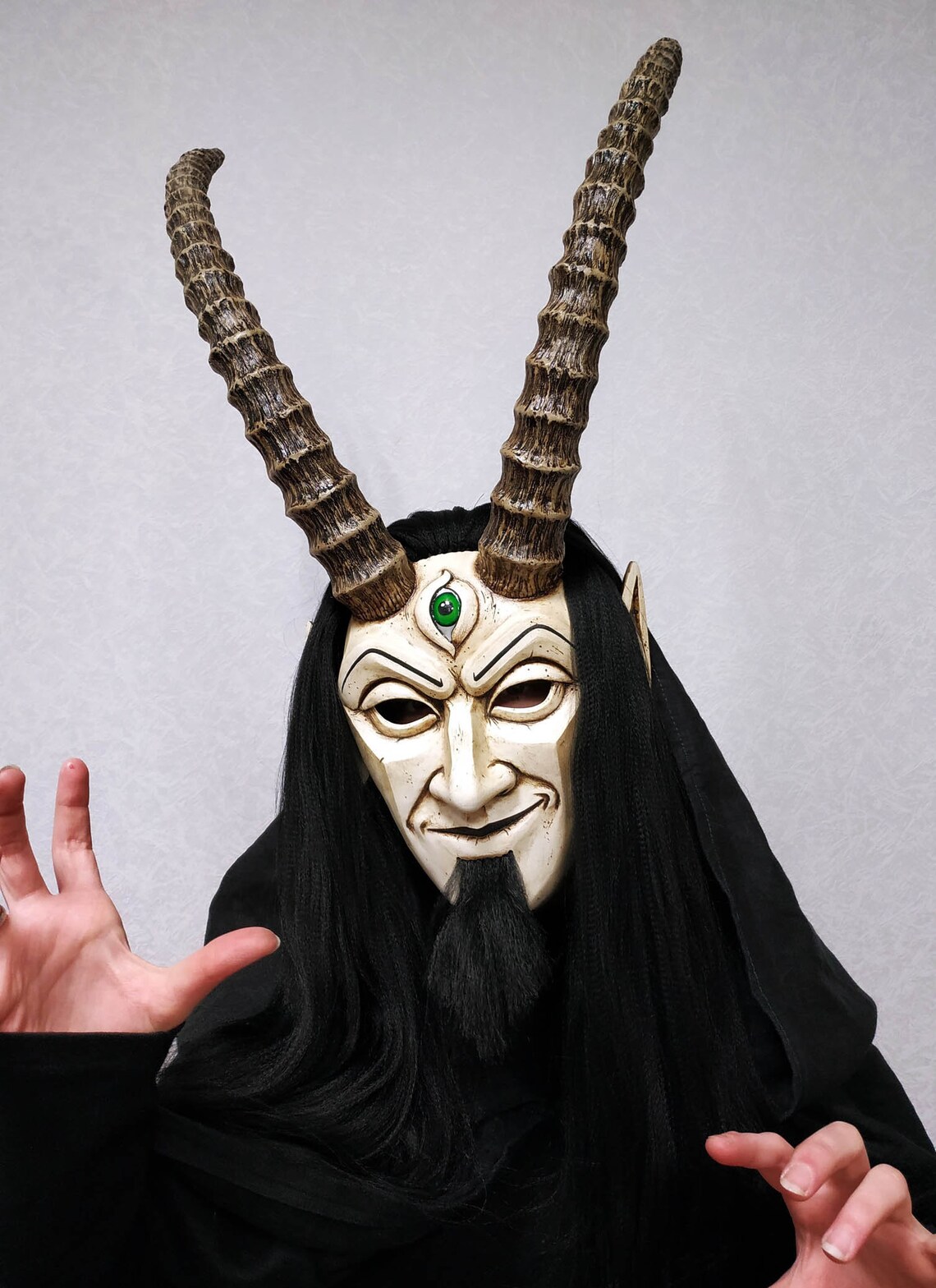Krampus Mask. Satyr Mask. Horns Mask. Halloween mask. Demon Etsy