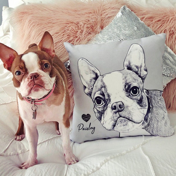 Custom Dog Pillow, Personalized Dog Pillow, Custom Pet Pillow, Cat Pillow Cover, Pet Memorial, Pet Loss Gift, Dog Lovers Gift, Dog Memorial