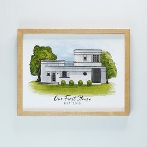 Custom Watercolor House Painting Print, House Painting From Photo, House Portrait, First Home Gift, Housewarming Gift, Realtor Closing Gift