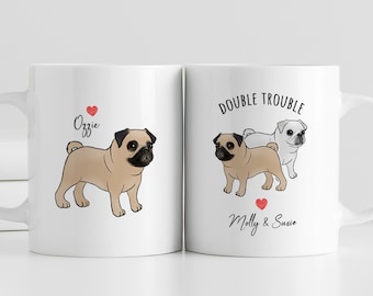 Custom Pug Mug, Personalized Pug Mug, Pug Gift, Pug Owner Lover Gift, Pug Mom Gift, Pug Dad, Pug Coffee Mug, Pug Cup