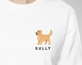 Custom Golden Retriever Sweatshirt, Golden Retriever Sweatshirt, Personalized Retriever Gift, Golden Lover, Golden Owner Gift