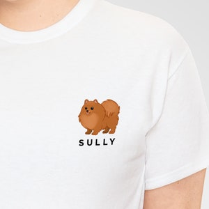 Custom Pomeranian T-Shirt, Personalized Pom Gift, Pomeranian Shirt, Pomeranian Lover, Pomeranian Mom Dad, Pomeranian Decor image 1
