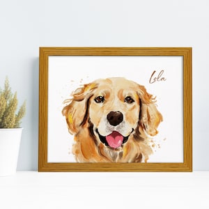 Pet Portrait, Custom Dog Portrait, Cat Portrait, Watercolor Pet Painting, Pet Pemorial, Personalized Pet Loss Gift, Digital Pet Portrait