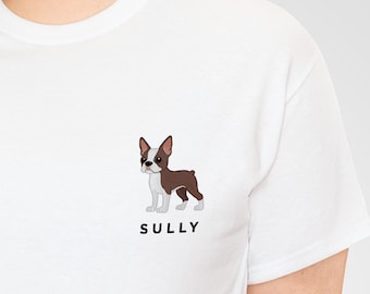 Custom Boston Terrier T-Shirt, Personalized Boston Terrier Gift, Boston Terrier Shirt, Boston Terrier Mom Dad, Boston Terrier Lover Owner