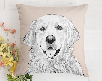Custom Golden Retriever Pillow, Golden Retriever Gift, Golden Retriever Memorial, Golden Retriever Pillow Case, Golden Retriever Home Decor
