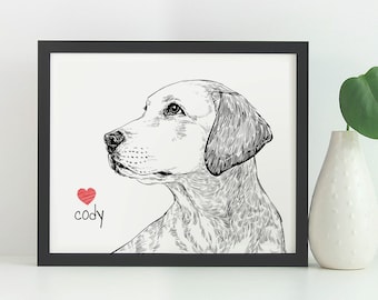 Custom pet drawing, custom pet portrait, dog memorial, cat memorial, pet portrait, dog memorial gift, custom dog portrait, custom dog