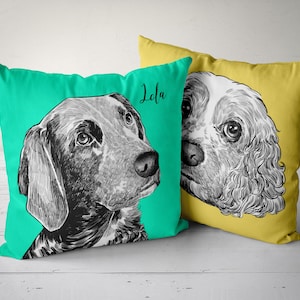 Pet Pillow, Personalized Pet Pillow, Custom Pet Pillow, Customized Dog Pillow, Dog Portrait Pillow, Custom Throw Pillows Cases, Pillow Cover image 1