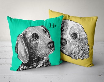 Pet Pillow, Personalized Pet Pillow, Custom Pet Pillow, Customized Dog Pillow, Dog Portrait Pillow, Custom Throw Pillows Cases, Pillow Cover