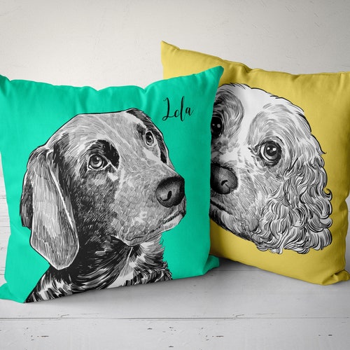 Custom Pet Picture Pillow Personalized Dog Pillow Cover Etsy