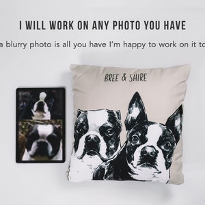 Pet Pillow, Personalized Pet Pillow, Custom Pet Pillow, Customized Dog Pillow, Dog Portrait Pillow, Custom Throw Pillows Cases, Pillow Cover image 9