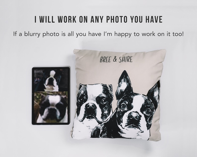 Pet Pillow, Personalized Pet Pillow, Custom Pet Pillow, Customized Dog Pillow, Dog Portrait Pillow, Custom Throw Pillows Cases, Pillow Cover image 9