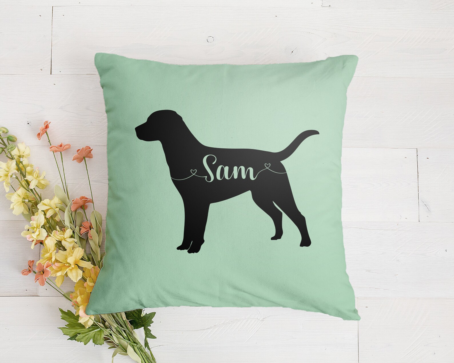 Custom Labrador Retriever Pillow Personalized Black Lab Etsy