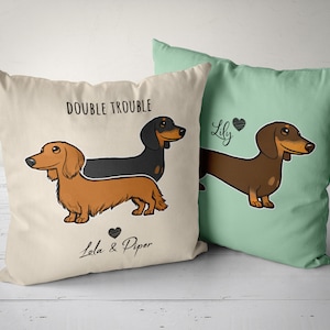 Dachshund Pillow, Dachshund Pillow Cover, Custom Dachshund Pillow Case, Personalized Dachshund Gift, Dachshund Mom, Dachshund Dad Gift Idea