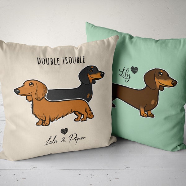 Dachshund Pillow, Dachshund Pillow Cover, Custom Dachshund Pillow Case, Personalized Dachshund Gift, Dachshund Mom, Dachshund Dad Gift Idea