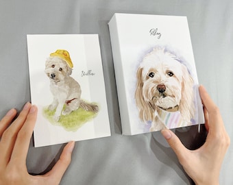 Mini Pet Portrait, Mini Custom Watercolor Pet Portrait from Photos, Custom Tiny Paintings, Mini Dog Portrait, Mini Cat Portrait
