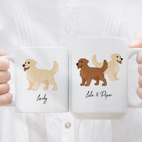 Custom Golden Retriever Mug, Personalized Golden Retriever Gift, Golden Retriever Gift, Golden Retriever Mom Dad, Golden Retriever Owner Mug