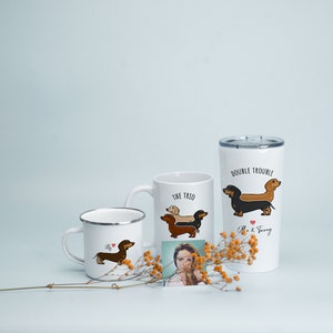 Custom Dachshund Mug, Personalized Doxie Wiener Dachshund Gift, Dachshund Mug, Dapple Long Wirehaired Dachshund Owner Mug, Piebald Dachshund image 7