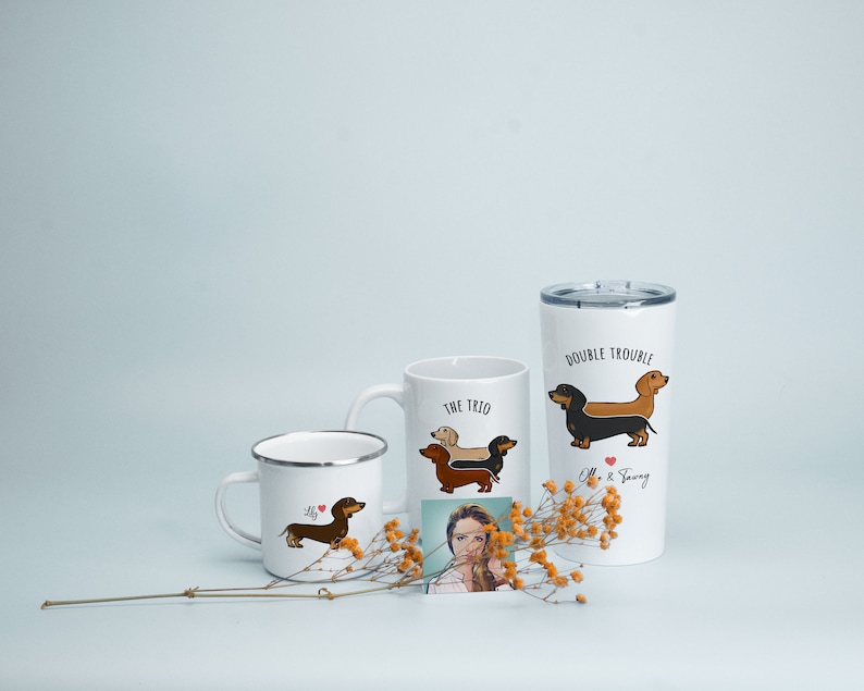 Custom Dachshund Mug, Personalized Doxie Wiener Dachshund Gift, Dachshund Mug, Dapple Long Wirehaired Dachshund Owner Mug, Piebald Dachshund image 7
