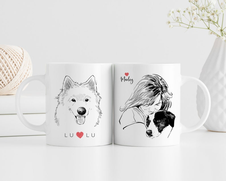 Custom Dog Mug, Dog Lover Gift, Pet Memorial, Dog Memorial Gift, Pet Portrait Mug, Pet Loss gift, Dog Mug, Pet Mug, Dog Owner Gift, Pet Loss image 8