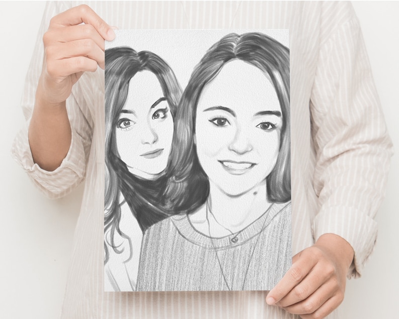 Custom Portrait, Custom Portrait from Photo, Pencil Portrait Sketch, Portrait Sketch, Portrait Drawing from Photo, Pencil Portrait Drawing image 7