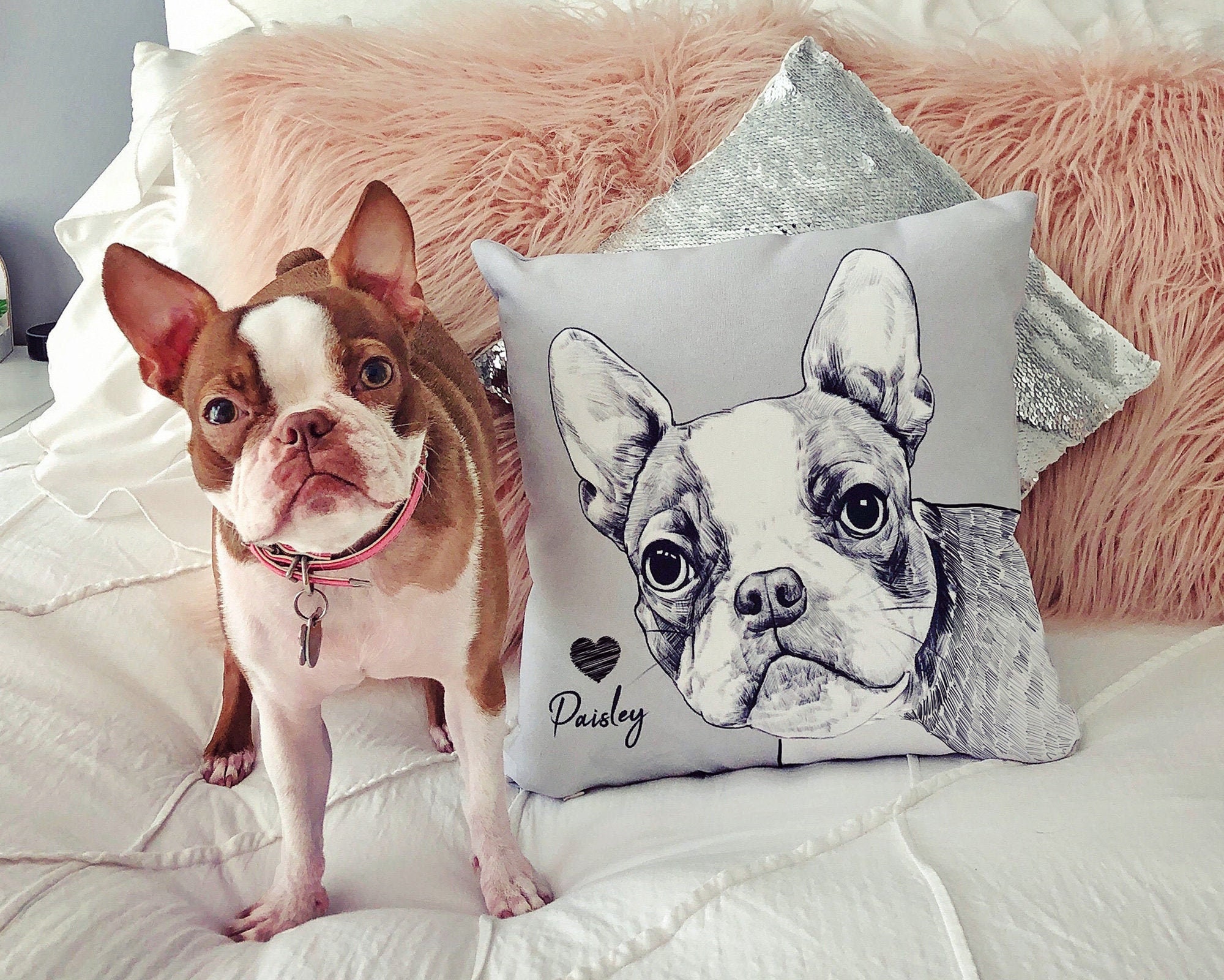 Gorgeous Custom Dog Portrait Pillow 