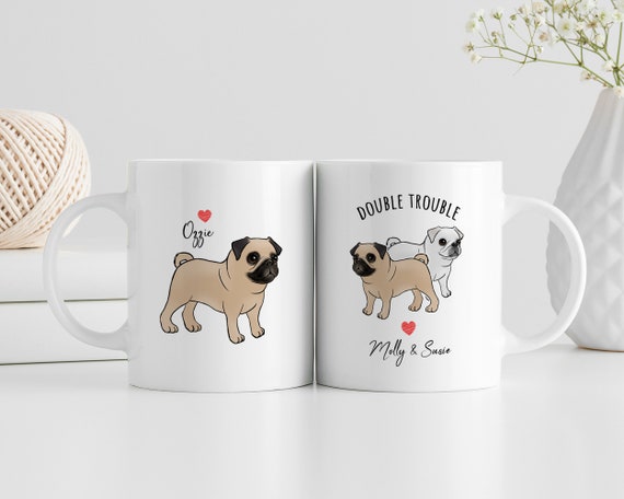 Personalised pug mug deals