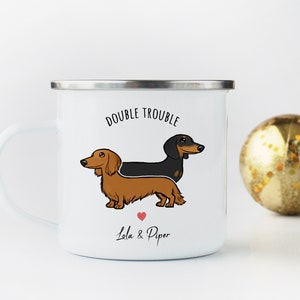 Custom Dachshund Mug, Personalized Doxie Wiener Dachshund Gift, Dachshund Mug, Dapple Long Wirehaired Dachshund Owner Mug, Piebald Dachshund image 6
