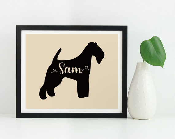 UNFRAMED Personalized Option Lakeland Terrier Art Die Cut Lakeland Terrier Print Lakeland Terrier Silhouette Gift
