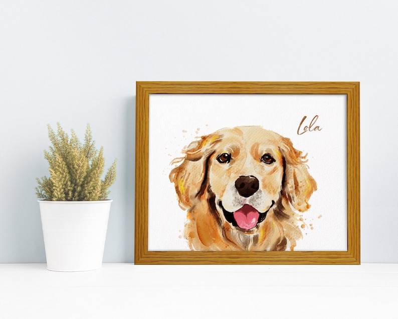 Pet Portrait, Custom Dog Portrait, Cat Portrait, Watercolor Pet Painting, Pet Pemorial, Personalized Pet Loss Gift, Digital Pet Portrait